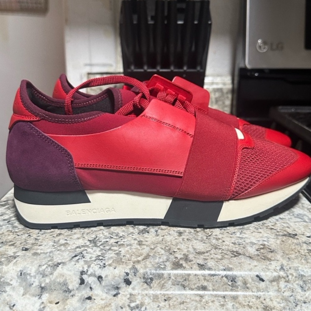Balenciaga Red and Purple Athletic Shoes